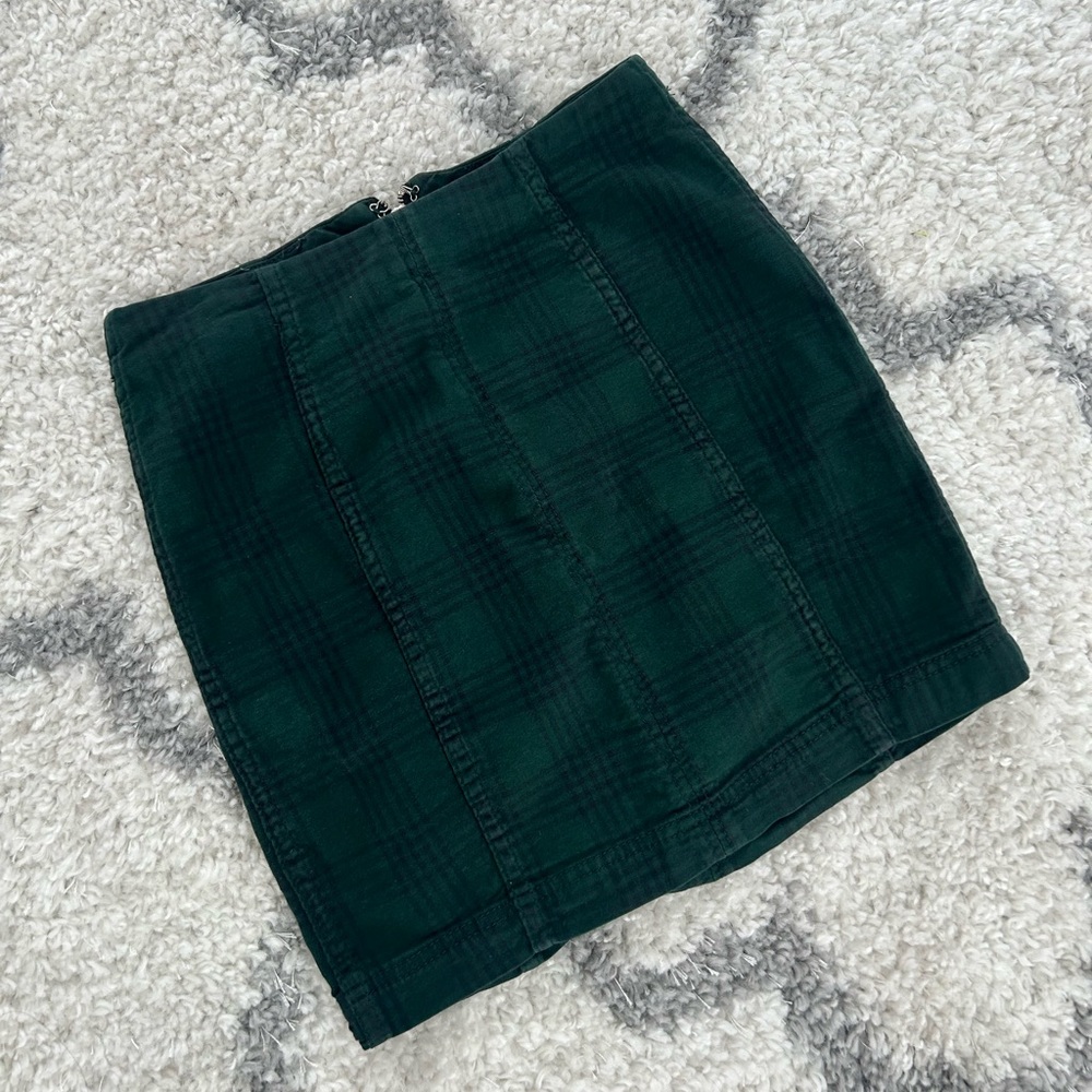 Black Plaid Free People Mini Skirt